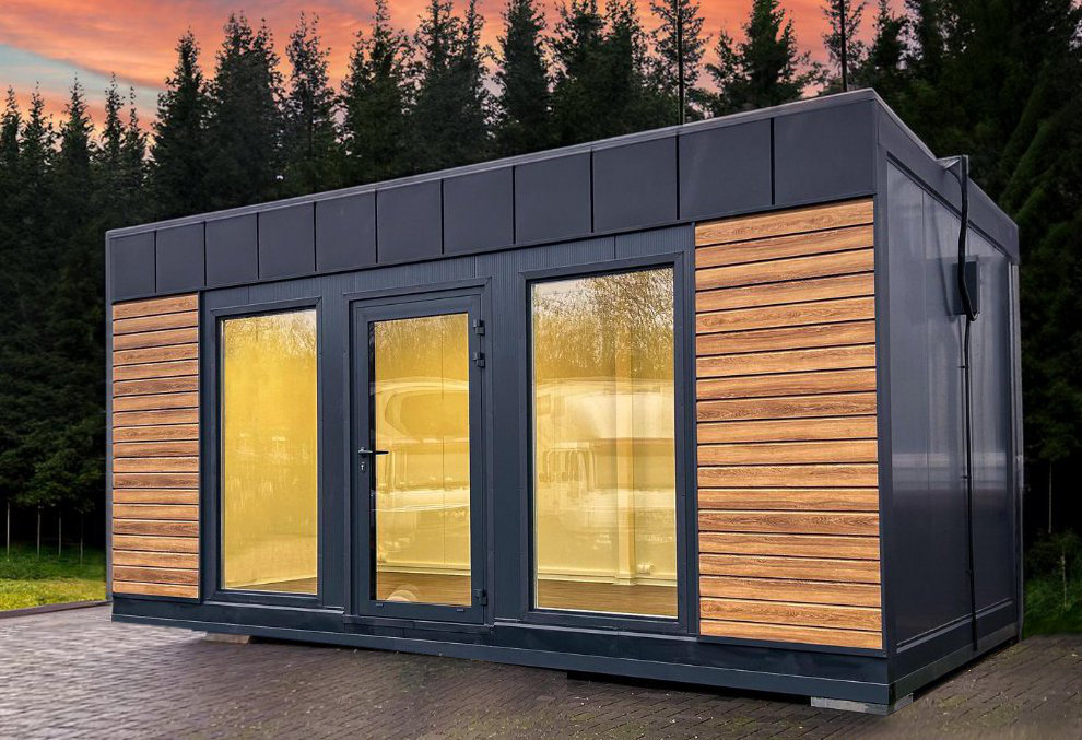 Business-Container auf eigenem Grundstück